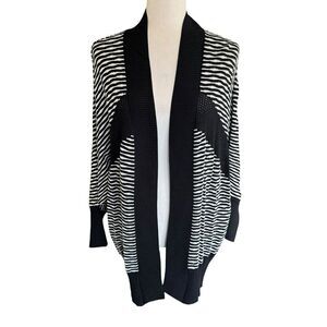 Marc Bouwer Sweater Knit Dolman Sleeved Color Blocked Cocoon Cardigan L